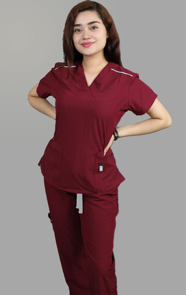 Modelo Garden Tinto / Uniforme Quirúrgico de Dama – Orthoresid